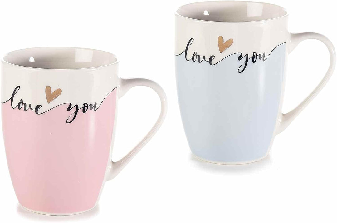 Grupo Darik Large Milk Coffee Mug 280ml | NOT Microwave Safe | Porcelain Mug | Breakfast Mugs | Original Mugs (BLUE)