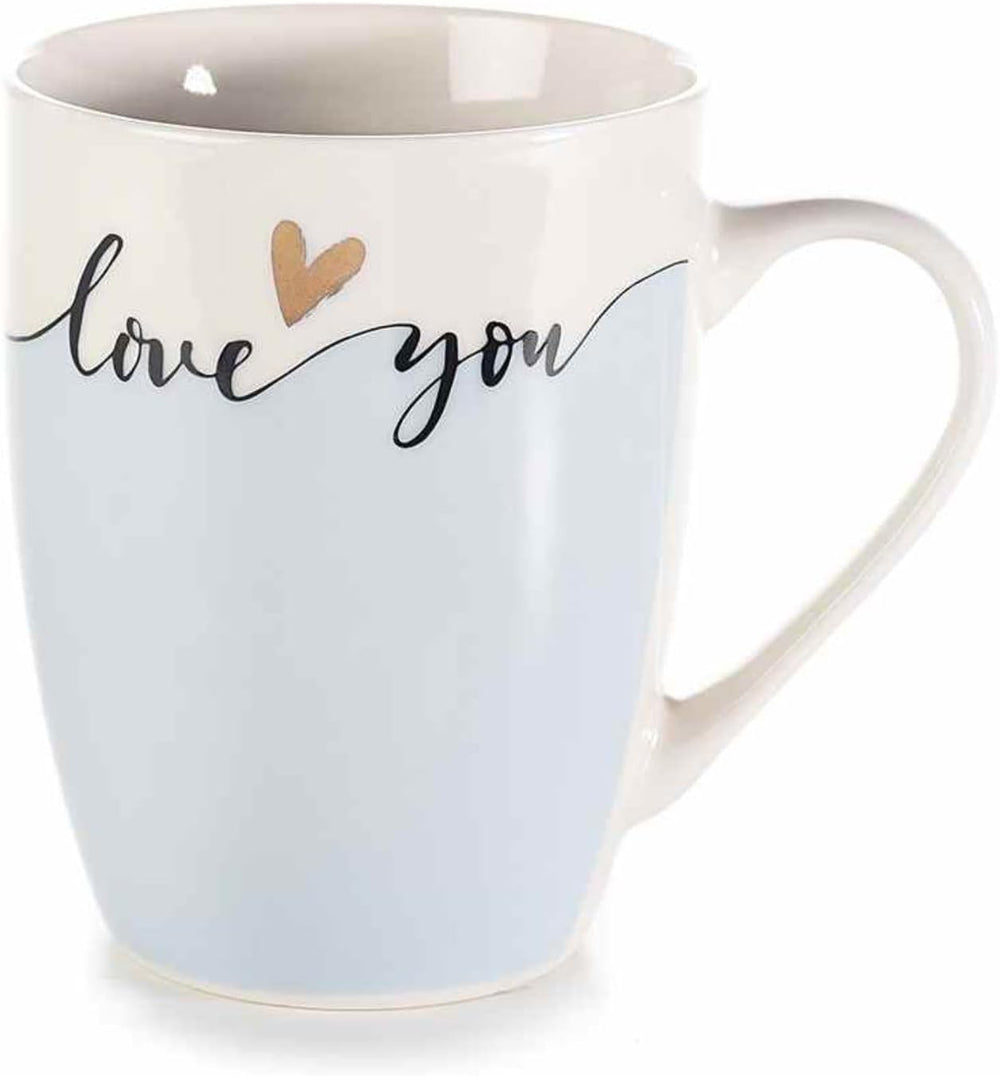 Grupo Darik Large Milk Coffee Mug 280ml | NOT Microwave Safe | Porcelain Mug | Breakfast Mugs | Original Mugs (BLUE)