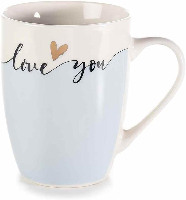 Grupo Darik Large Milk Coffee Mug 280ml | NOT Microwave Safe | Porcelain Mug | Breakfast Mugs | Original Mugs (BLUE)