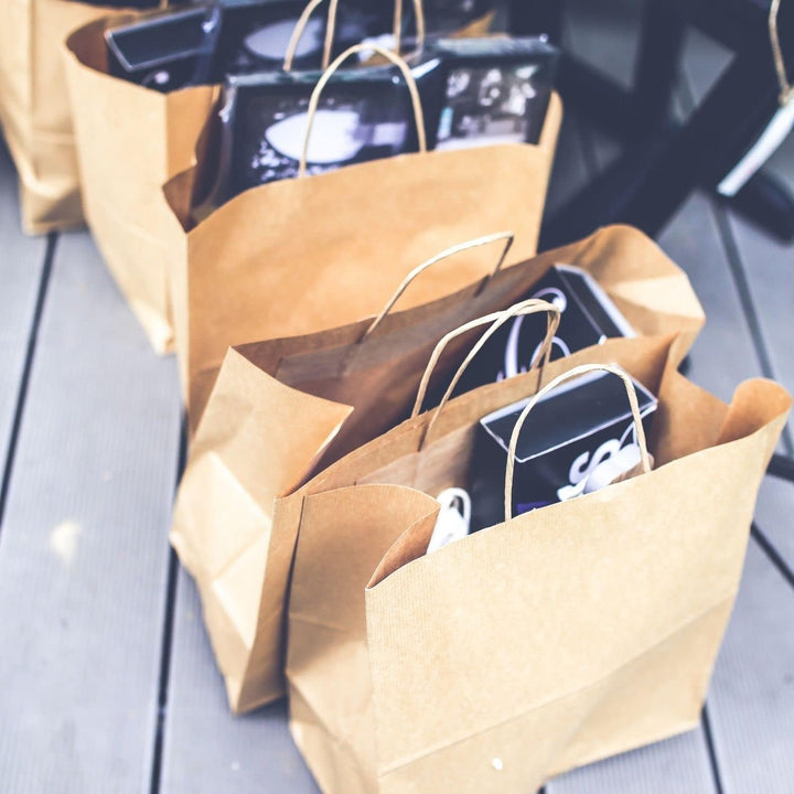 Grupo Darik Pack 125 Kraft Paper Bags 32x24x10cm| Paper Bag with Handles | Brown Bags, brown, Kraft