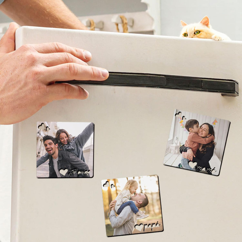 Grupo Darik Imán de Nevera Personalizado con Foto de 10x10cm– Decoración para Cocina – Detalle Único y Creativo – Ideal para Bodas, Cumpleaños, Recuerdos (Foto)
