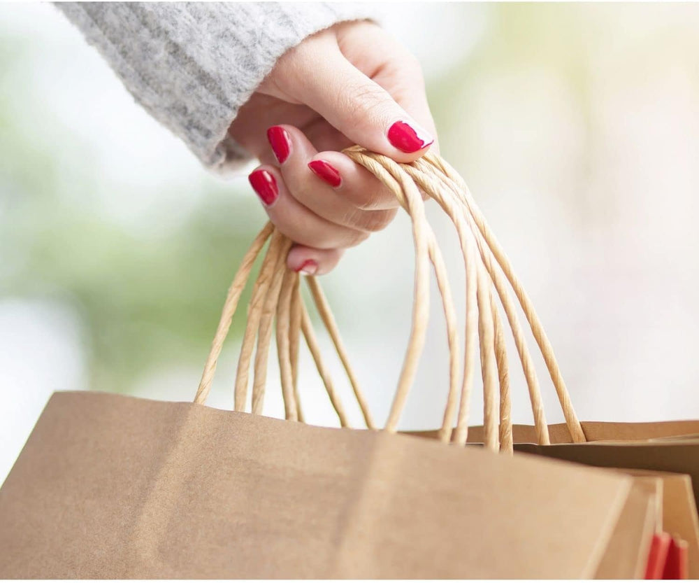 Grupo Darik Pack 125 Kraft Paper Bags 32x24x10cm| Paper Bag with Handles | Brown Bags, brown, Kraft
