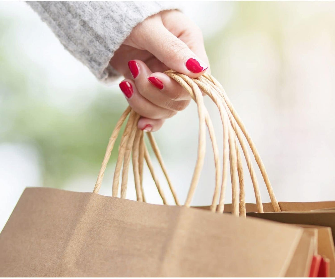 Grupo Darik Pack 125 Kraft Paper Bags 32x24x10cm| Paper Bag with Handles | Brown Bags, brown, Kraft