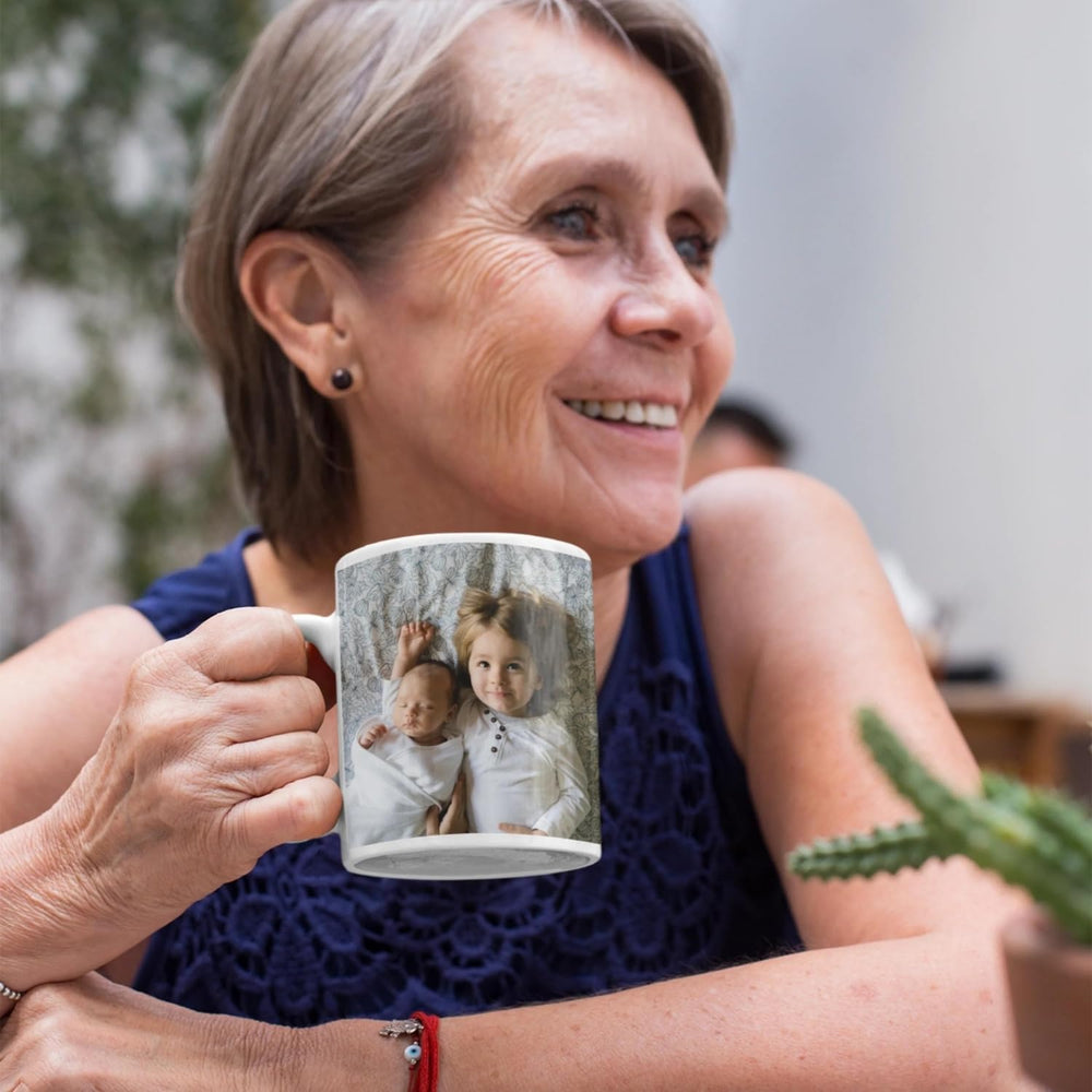 Grupo Darik Personalised Mug with Photo. Personalized Ceramic Breakfast Mugs. Original Gifts for Women and Men on Birthday. Personalized Gifts for Friends, Family and Couple