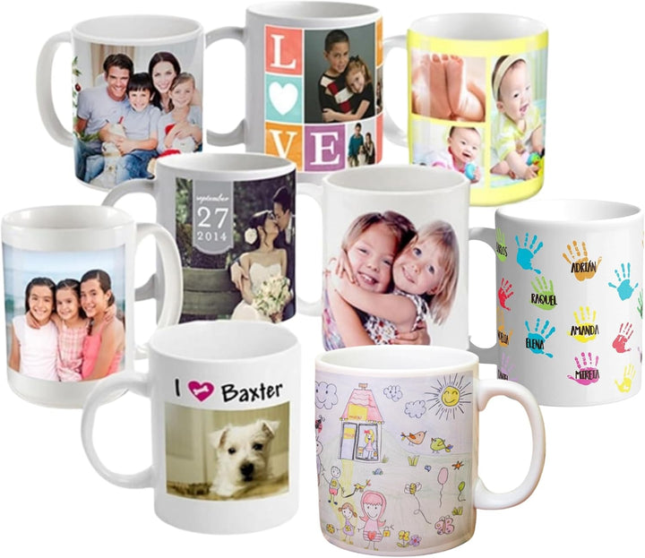 Grupo Darik Personalised Mug with Photo. Personalized Ceramic Breakfast Mugs. Original Gifts for Women and Men on Birthday. Personalized Gifts for Friends, Family and Couple