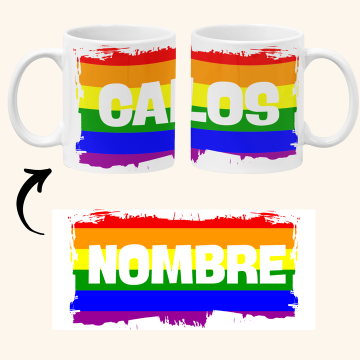 Taza LGBT+ Personalizada con Nombre 🌈