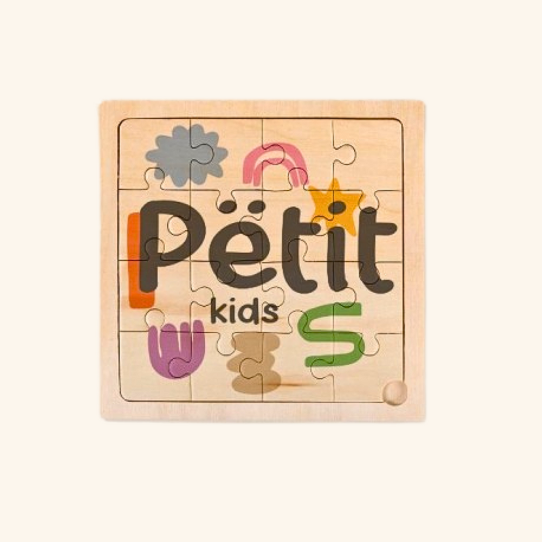 Puzzle de Madera Natural Personalizado – 16 Piezas (15x15 cm)