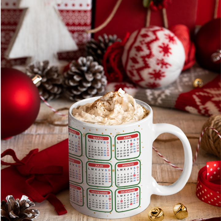 Taza Calendario NAVIDAD 2026 con fotografia para personalizar