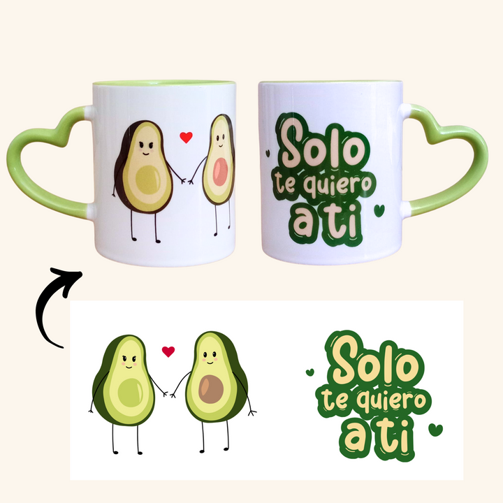 Taza Te Quiero Aguacate Asa Corazón