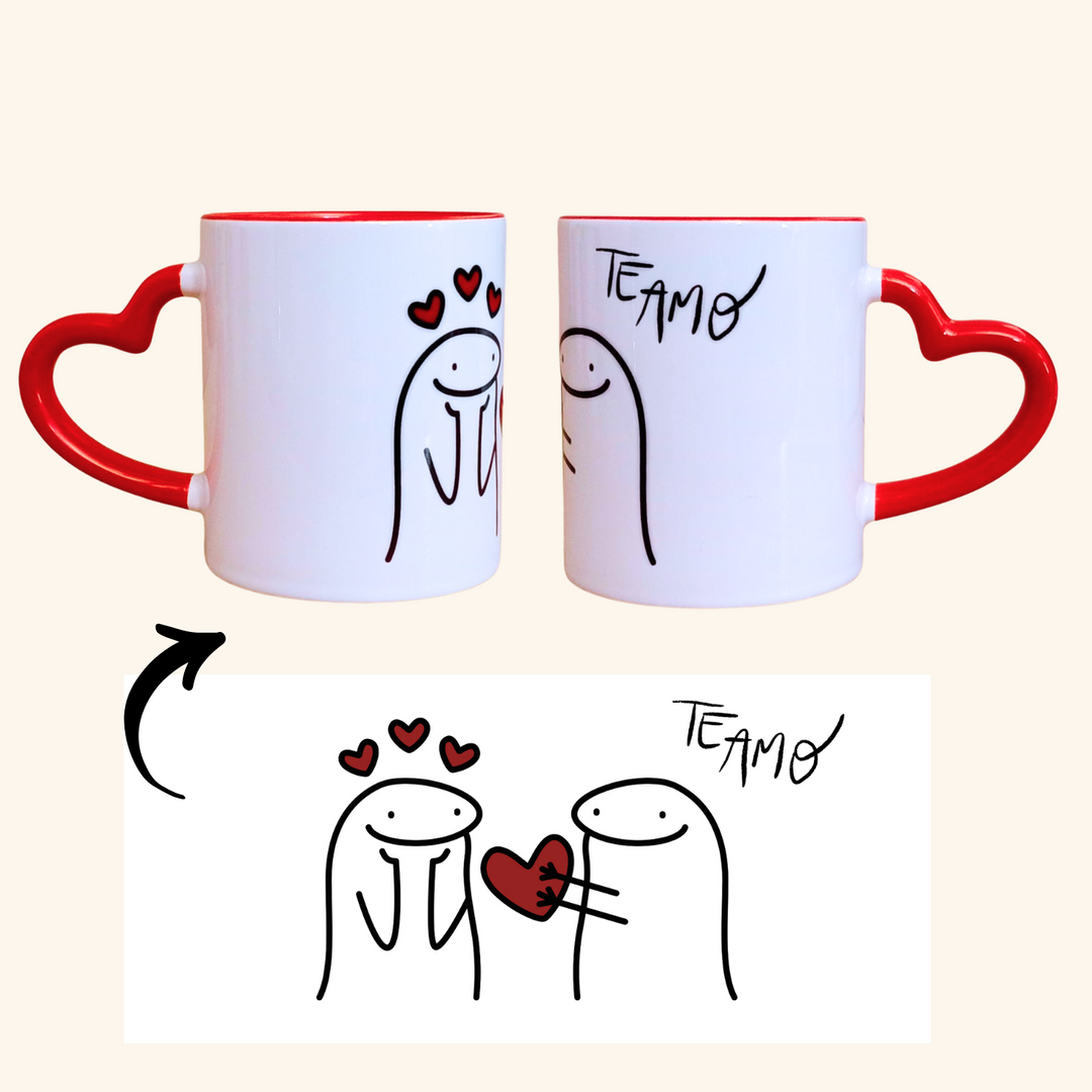 Taza Te amo con Asa en Forma de Corazón 11oz
