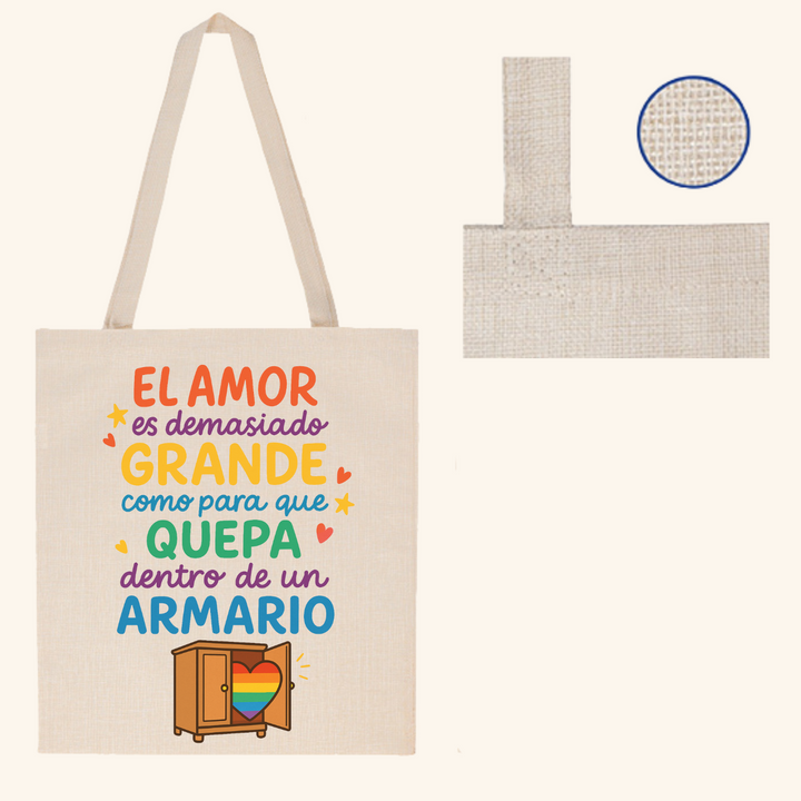 Tote Bag Ecológica de Símil Lino con Frase Inclusiva 2