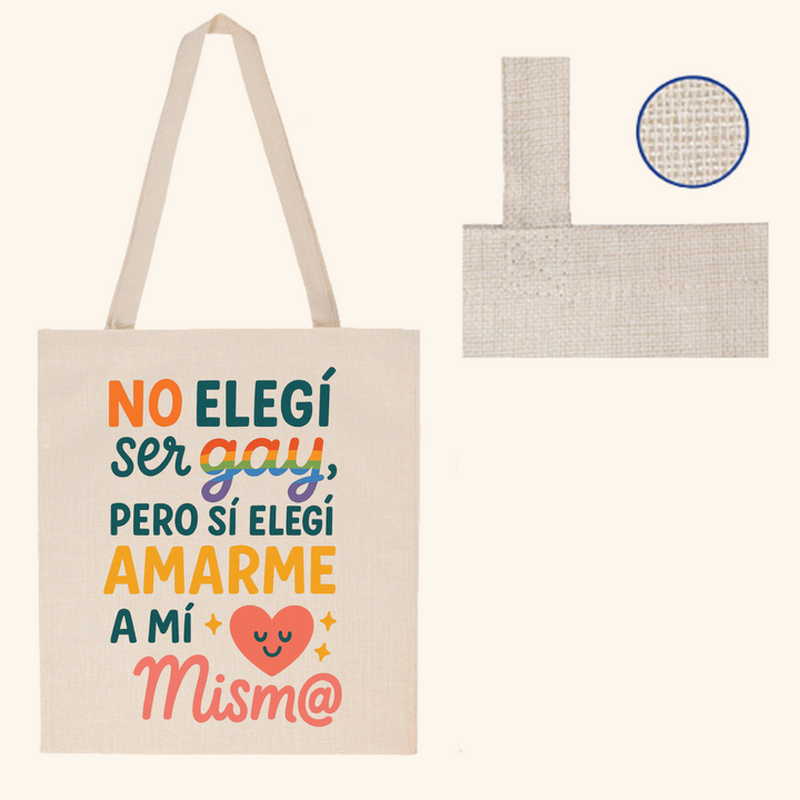 Tote Bag Ecológica de Símil Lino con Frase Inclusiva 3