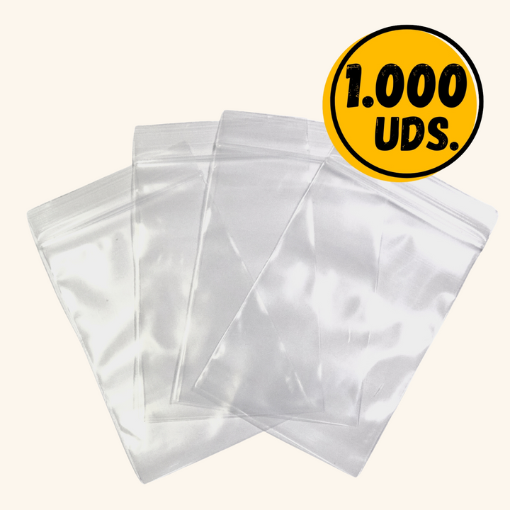 Pack de 1.000 Bolsas de Plástico Transparentes con Cierre Zip