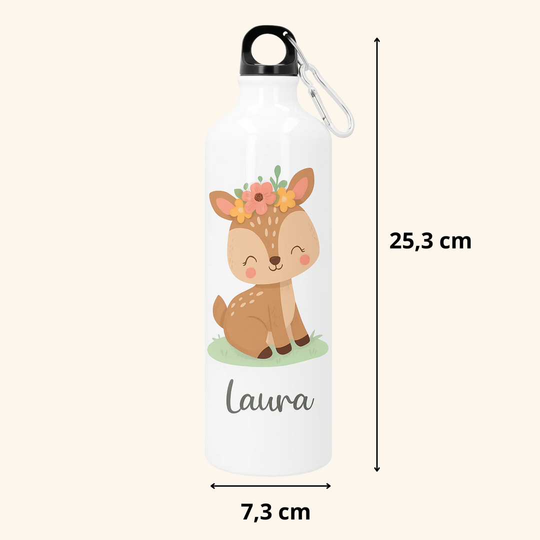 Botella de Aluminio Personalizada 800 ml con Mosquetón
