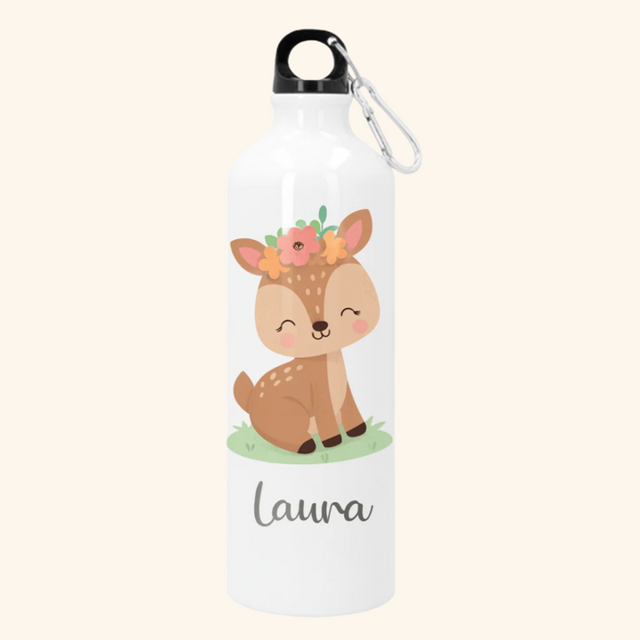 Botella de Aluminio Personalizada 800 ml con Mosquetón
