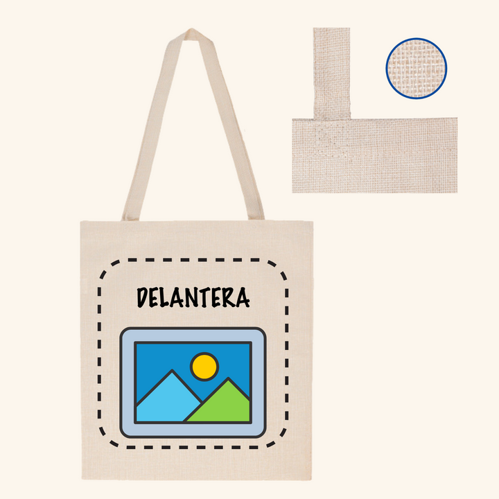 Totebag personalizada a 1 cara simil lino de asas largas