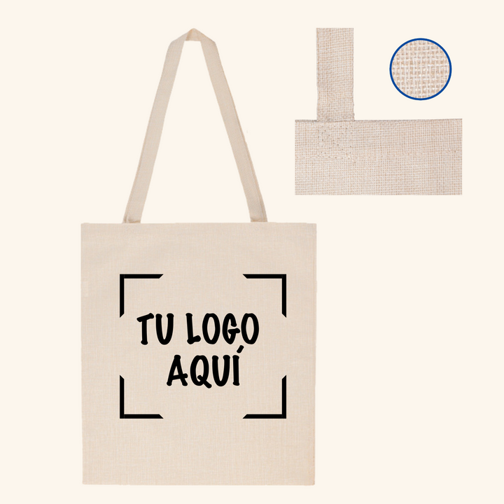 👜 Tote Bag Personalizado 1 cara Simil Lino para Empresas | Merchandising con Tu Logo Desde