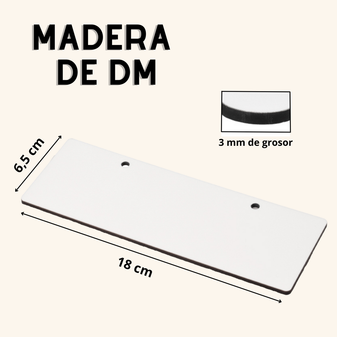 Matrícula infantil de madera personalizada con nombre y fecha