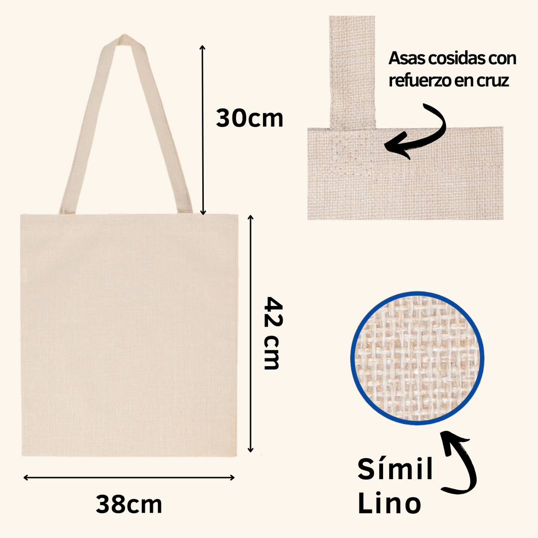 Tote Bag Ecológica de Símil Lino con Frase Inclusiva