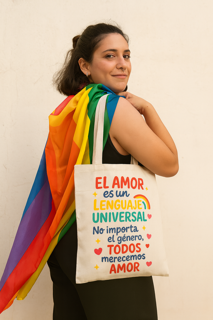 Tote Bag Ecológica de Símil Lino con Frase Inclusiva