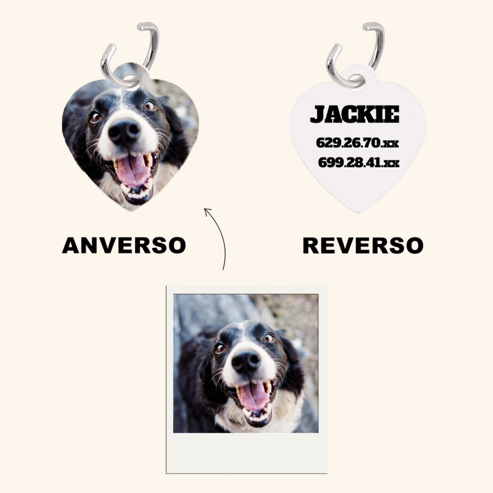 Plaquita de Mascota Personalizada con Foto y Texto – Identificación Única para tu Compañero