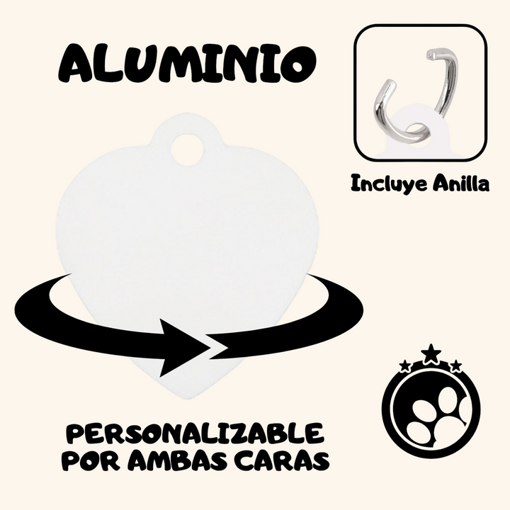 Plaquita de Mascota Personalizada con Foto y Texto – Identificación Única para tu Compañero