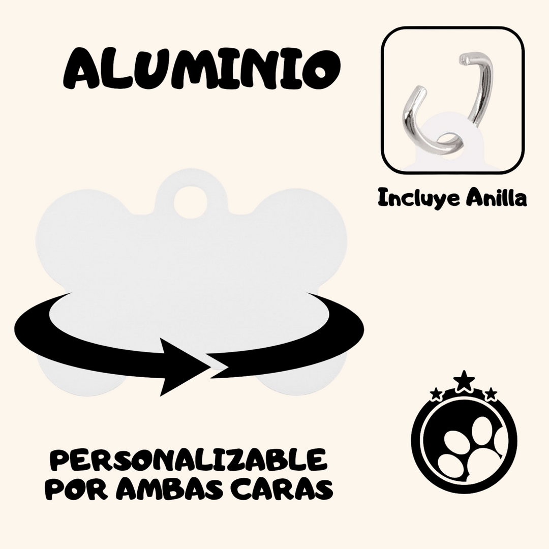 Plaquita de Mascota Personalizada con Foto y Texto – Identificación Única para tu Compañero