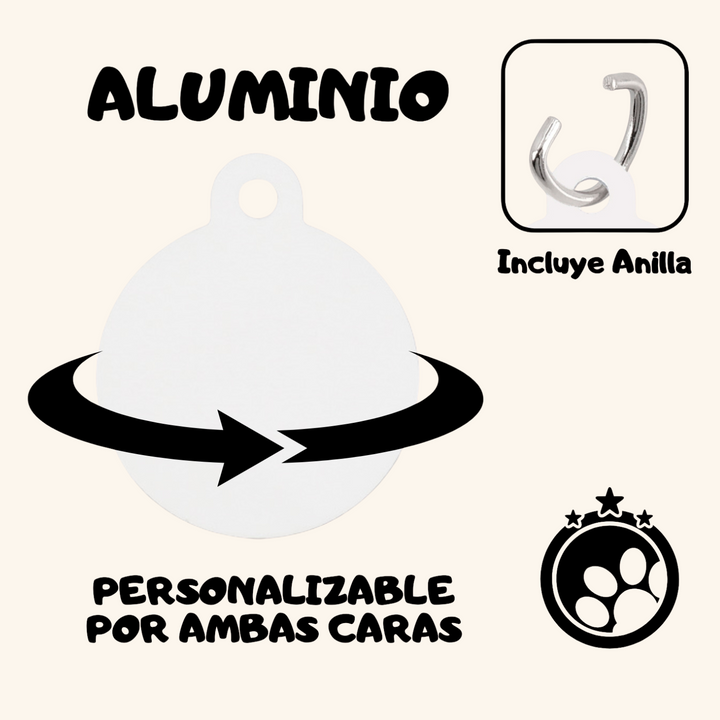 Plaquita de Mascota Personalizada con Foto y Texto – Identificación Única para tu Compañero