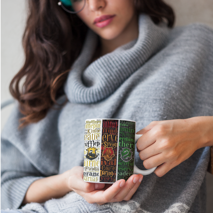 🧙‍♂️ Taza Banderas de Hogwarts de 11 oz – Escuelas de Harry Potter