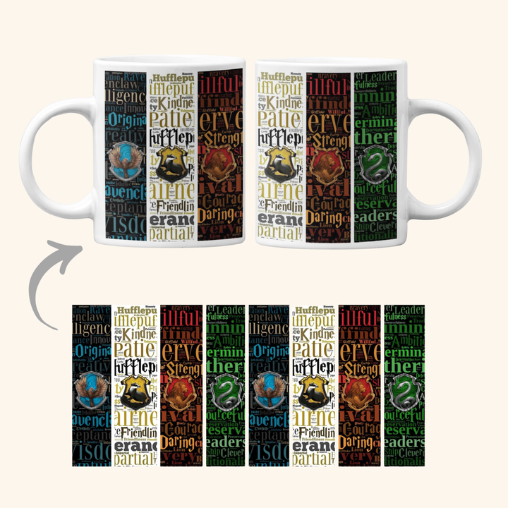 🧙‍♂️ Taza Banderas de Hogwarts de 11 oz – Escuelas de Harry Potter